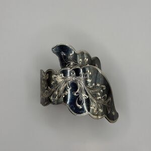 Vintage Sterling Silver 925 Engraved Clamper Bracelet 51g Heavy Statement